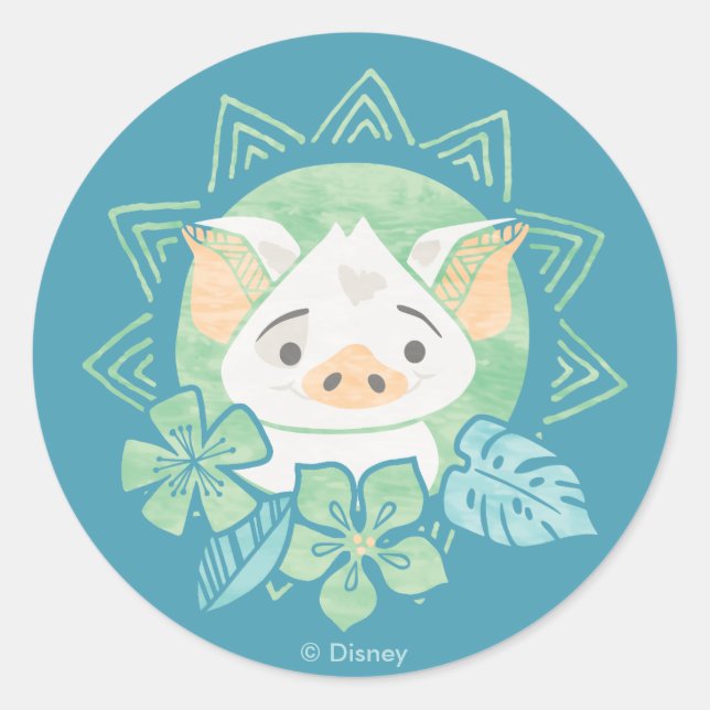 Sticker Rond Moana | Pua - Ne Pas Manger (Devant)