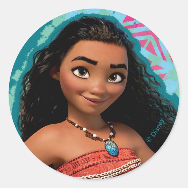 Sticker Rond Moana | Vintage Island Girl (Devant)