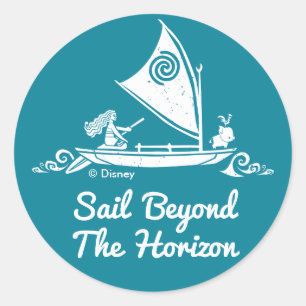 Sticker Rond Moana Voile Au-Delà De L'Horizon