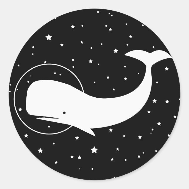 Sticker Rond Moby dans l'espace (Devant)