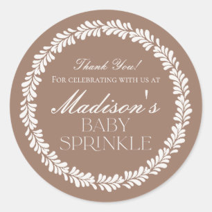 Sticker Rond Mocha Brown Talavera Espagnol Fiesta Bébé saupoudr