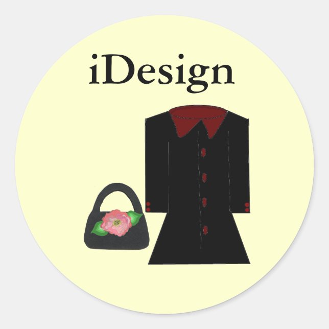 Sticker Rond Mode amusante - iDesign (Devant)
