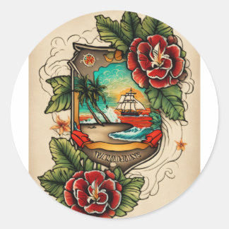 Sticker Rond Mode artistique #Design unique