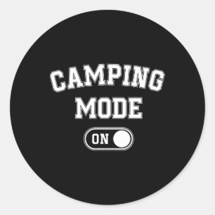 Sticker Rond Mode Camping Activé Drôle Cadeau Camionneur Amoure