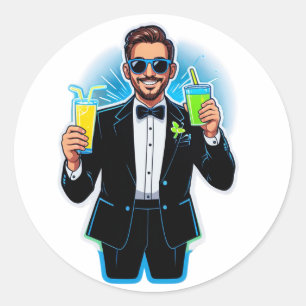 Sticker Rond Mode chambre : Activé !" (Bachelor Party)