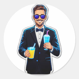 Sticker Rond Mode chambre : Activé !" (Bachelor Party)