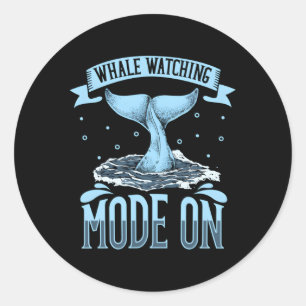 Sticker Rond Mode D'Observation Des Baleines Sur L'Observation