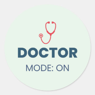 Sticker Rond Mode docteur activé Création médicale drôle