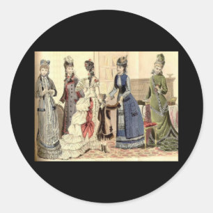 Sticker Rond Mode femme victorienne