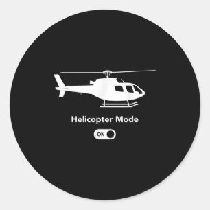 Sticker Rond Mode Hélicoptère activé - Conception amusante de l