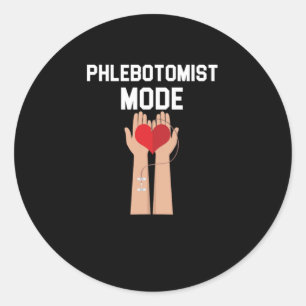 Sticker Rond Mode Phlebotomiste Sang Phlebotomie Syringe Cadeau
