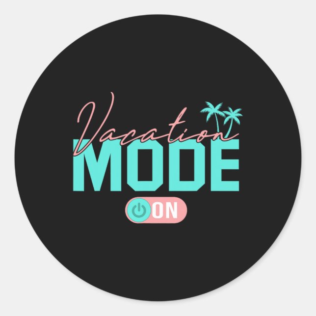 Sticker Rond Mode Vacances Été Famille Vacay Mode Voyage (Devant)