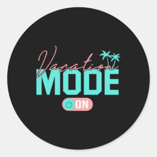 Sticker Rond Mode Vacances Été Famille Vacay Mode Voyage