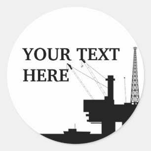 Sticker Rond Modèle à bascule pétrolier offshore