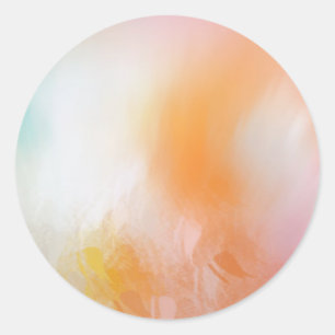 Sticker Rond Modèle Abstrait Coloré Rose Rouge Jaune Bleu