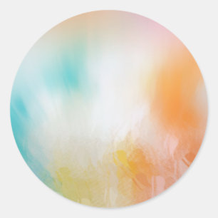 Sticker Rond Modèle Abstrait Coloré Rouge Jaune Orange Bleu