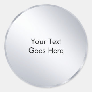Sticker Rond Modèle Argent Métallisé Personnalisé Ajoutez Votre