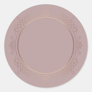 Sticker Rond Modèle blanc Rose Gold Design élégant personnalisé