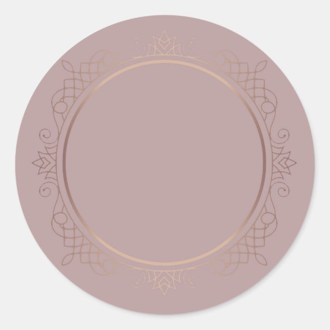 Sticker Rond Modèle blanc Rose Gold Design élégant personnalisé (Devant)