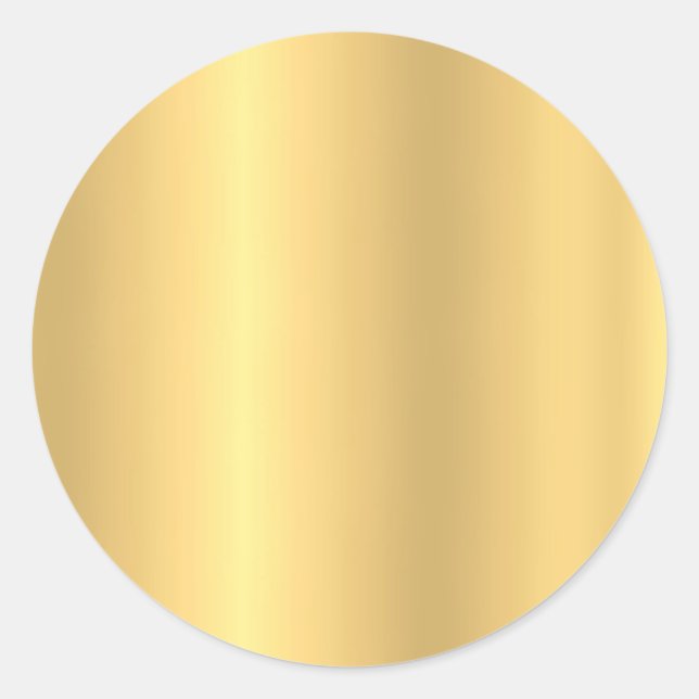 Sticker Rond Modèle Blank Faux Gold Glamor Élégant (Devant)