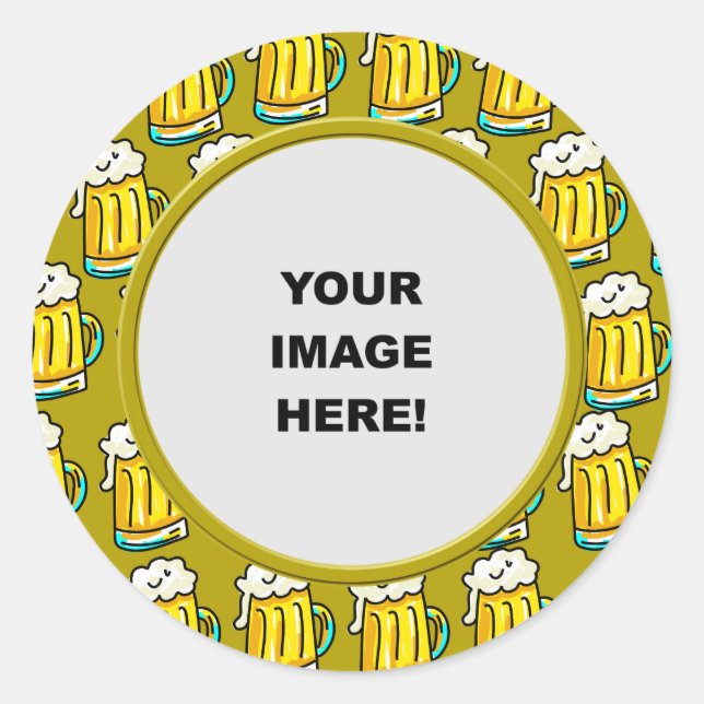 Sticker Rond Modèle, Bordure de bière (Devant)