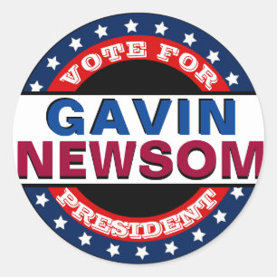 Sticker rond Modèle classique Gavin Newsom