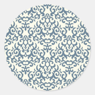 Sticker Rond Modèle Damask sur l'arrière - plan de dégradé 2