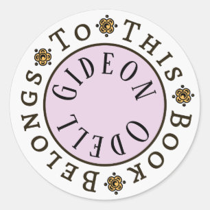 Sticker Rond Modèle d'autocollant "Ce livre appartient à"