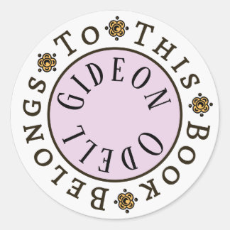 Sticker Rond Modèle d'autocollant "Ce livre appartient à"
