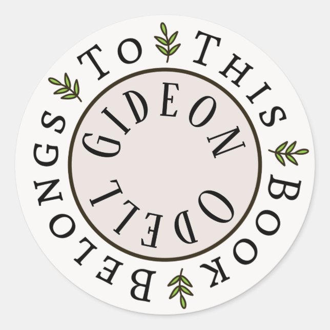 Sticker Rond Modèle d'autocollant "Ce livre appartient à" (Devant)