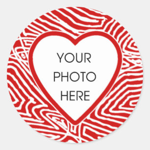 Sticker Rond Modèle d'autocollants de frontière de coeur de