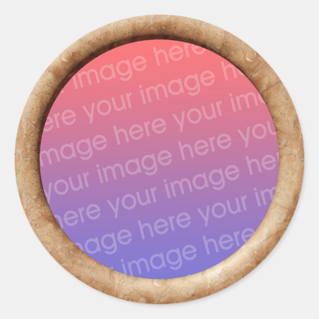 Sticker Rond Modèle de brique (bordure de cadre 3d) (Devant)