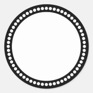 Sticker Rond Modèle de cadre de point rond en noir