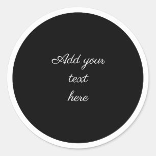 Sticker Rond Modèle de cercle noir avec cadre de cercle blanc,