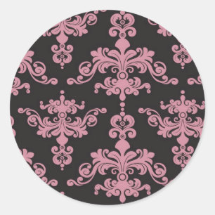 Sticker Rond Modèle de Damas 5