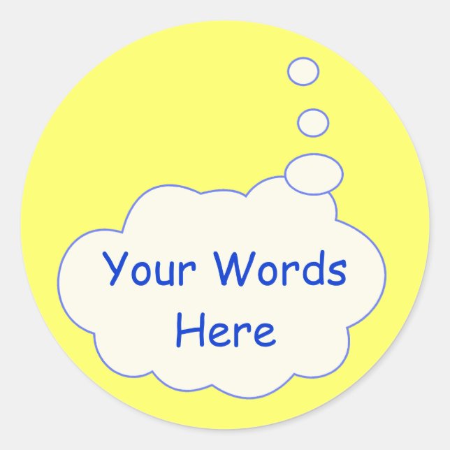 Sticker Rond Modèle de la bulle de pensée (Devant)