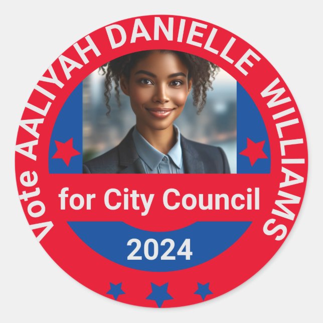 Sticker Rond modèle de la campagne photo personnalisée des élec (Devant)