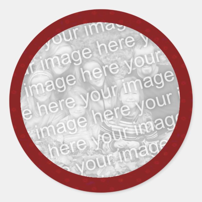 Sticker Rond Modèle de l'autocollant photo Red Polkadot (Devant)