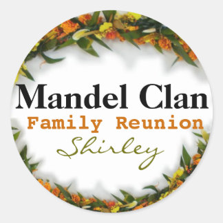 Sticker Rond Modèle de l'étiquette du nom de famille de réunion