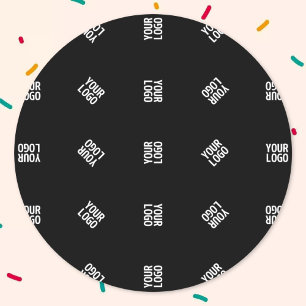Sticker Rond Modèle de Motif Logo moderne unique Black