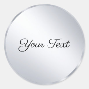 Sticker Rond Modèle de texte ajout élégant métallisé argenté