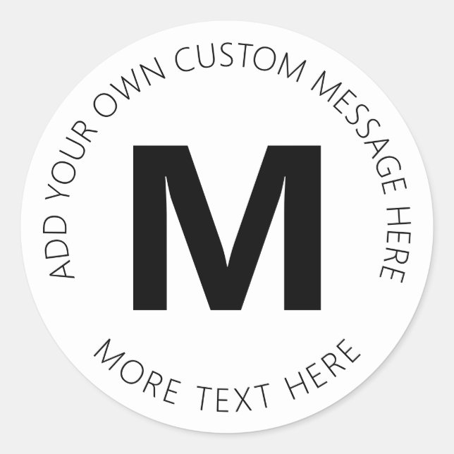Sticker Rond Modèle de texte circulaire Gras moderne | Noir et  (Devant)