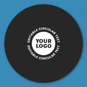 Sticker Rond Modèle de texte circulaire modifiable et votre log