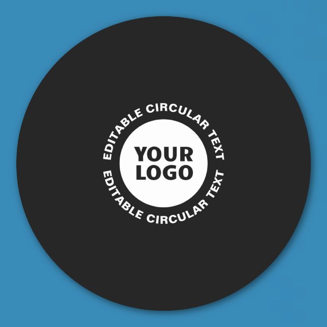 Sticker Rond Modèle de texte circulaire modifiable et votre log (Créateur téléchargé)