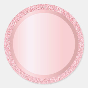 Sticker Rond Modèle de texte personnalisé avec paillettes en or