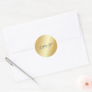 Sticker Rond Modèle doré pour votre texte personnalisé écriture
