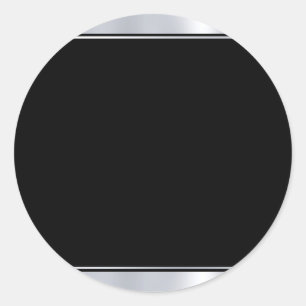 Sticker Rond Modèle élégant moderne vierge argent et noir