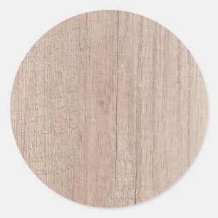 Sticker Rond Modèle élégant vierge aspect planche en bois marro