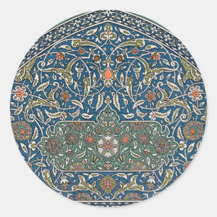Sticker Rond Modèle floral arabe décoratif vintage