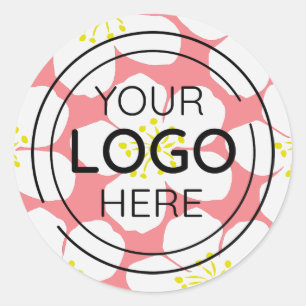 Sticker Rond Modèle floral blanc minimaliste